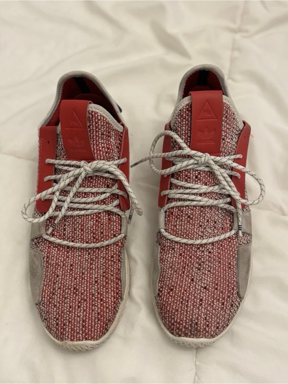 Adidas Pharrell Williams Solar Tennis HU V2 Primeknit Red Gray Men’s US 10